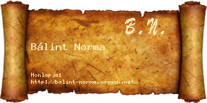 Bálint Norma névjegykártya
